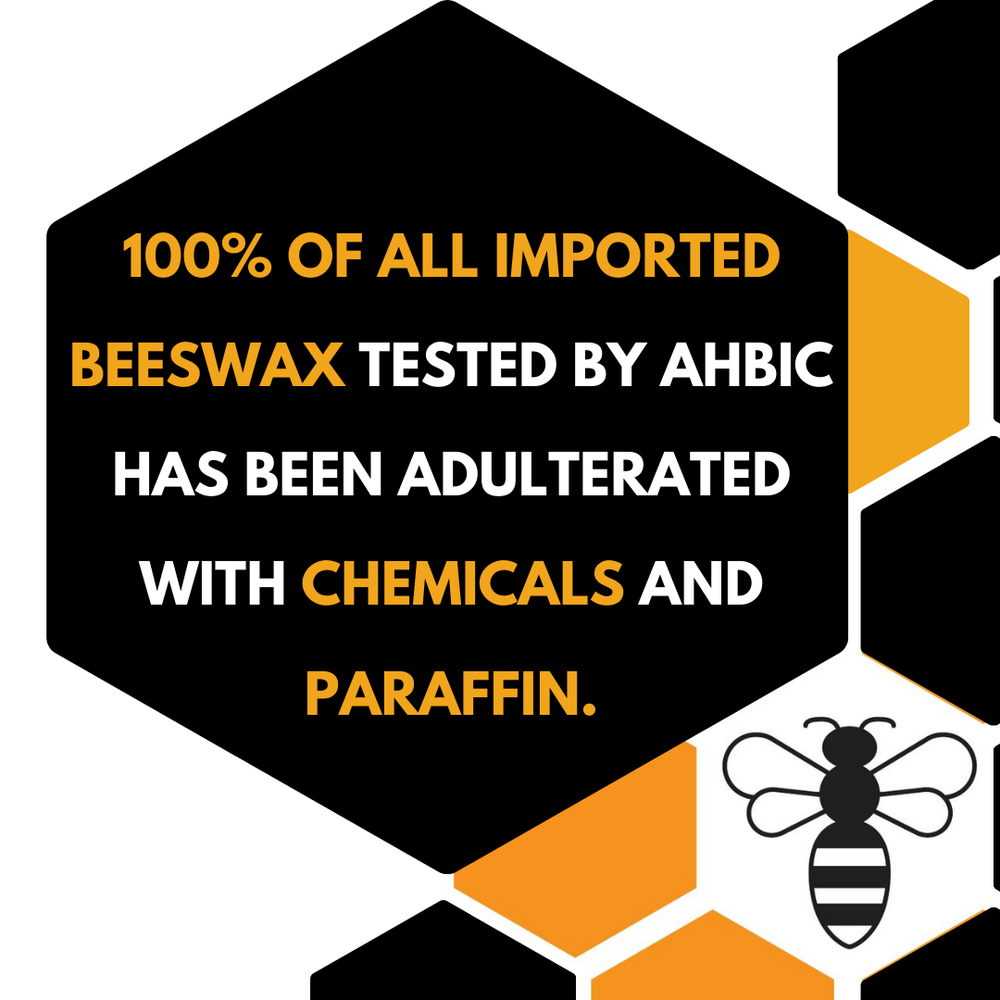 100% of imported beeswax tested by AHBIC adulterated with chemicals & paraffin